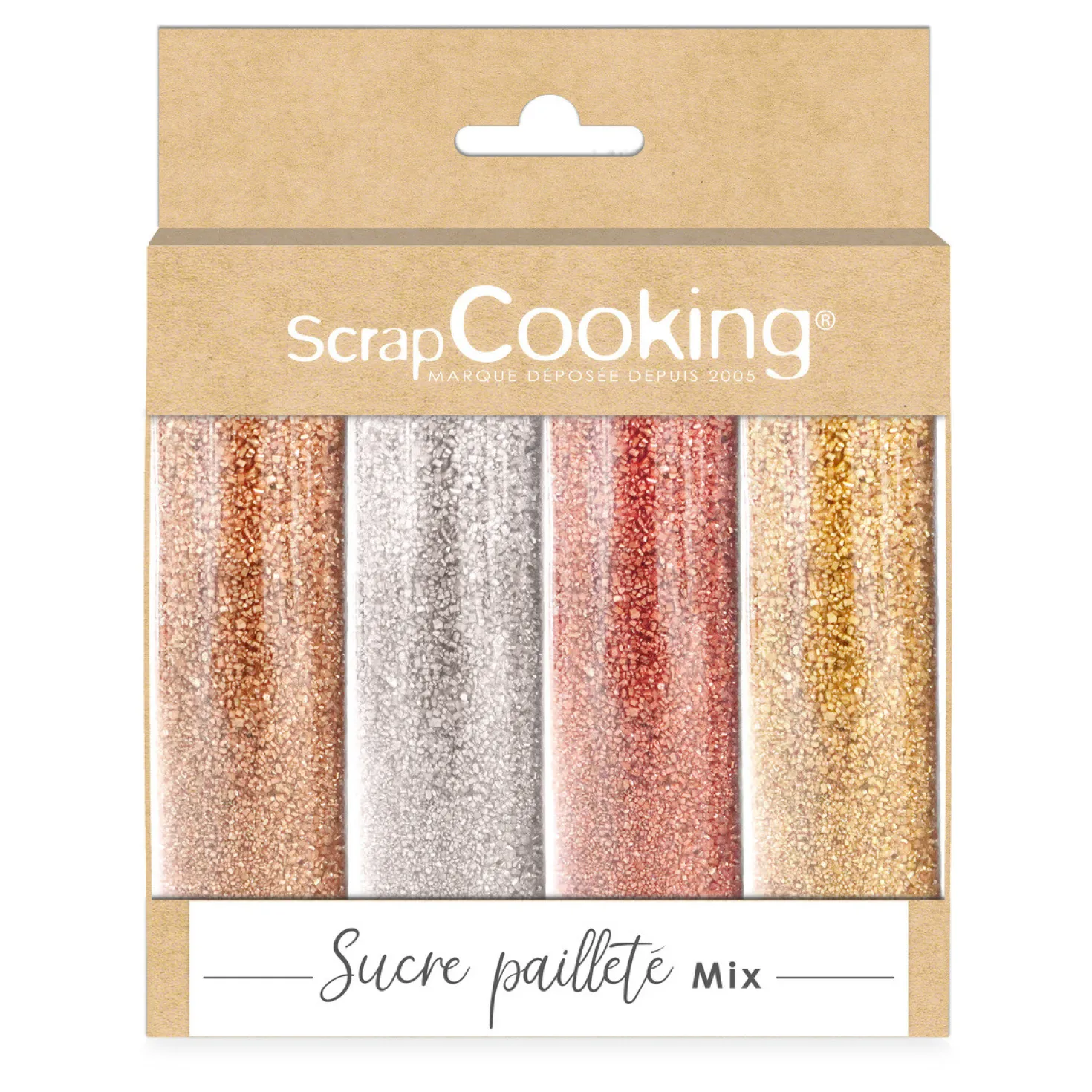 4 sucres pailletés : or. or rose. argent et rubis 76