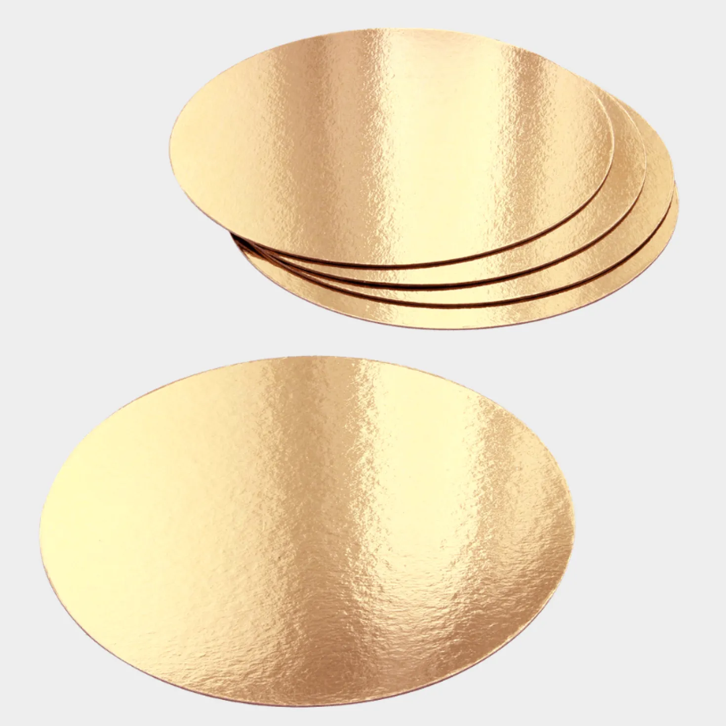 5 supports à gâteaux ronds dorés 18 cm - Gatodeco