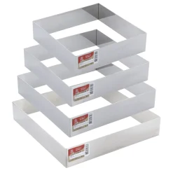 Cadre à pâtisserie carré inox 24 cm h 4.5 cm - Alice Délice