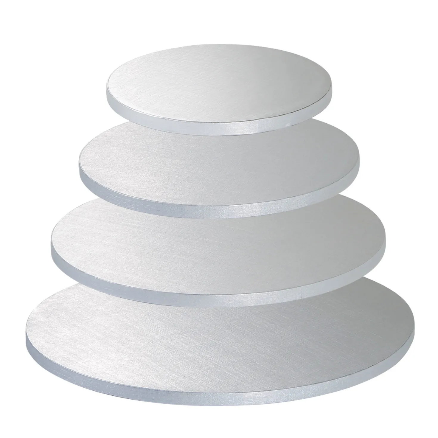 Cake drum : base épaisse pour gâteau ronde argentée 35 cm