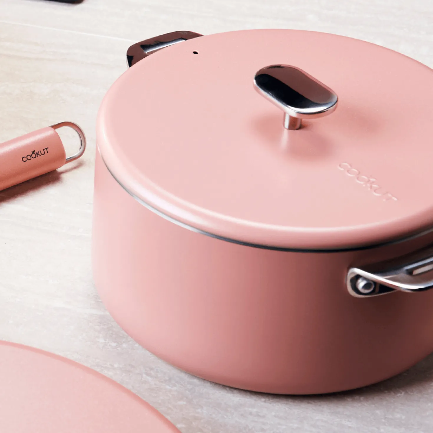 Casserole amovible inox Merveilleuse 20 cm guimauve - Cookut