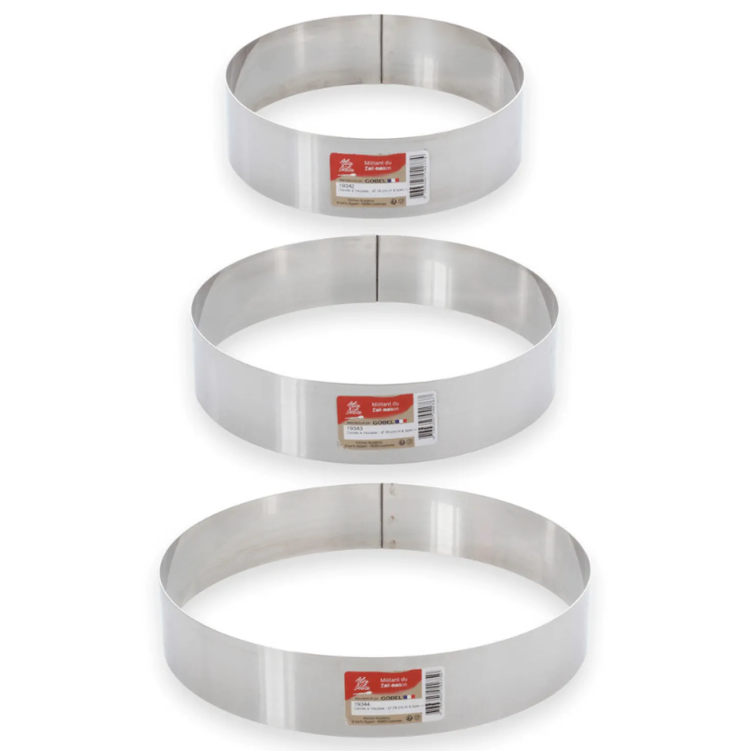 Cercle à mousse en inox 6/8 parts 24 cm - Alice Délice