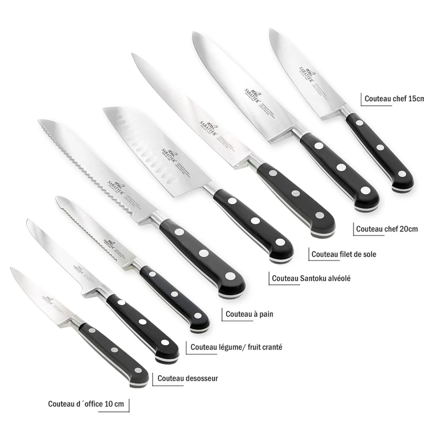 Couteau Santoku alvéolé 18 cm Sabatier forgé - Alice Délice