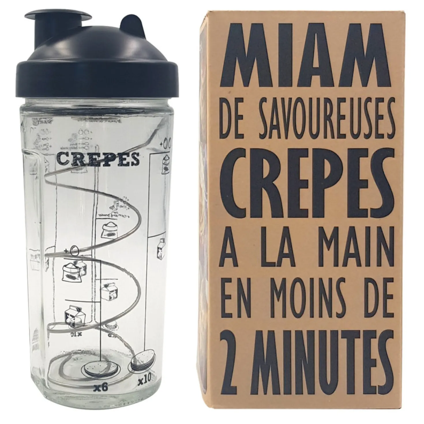 Crêpière revêtue fougère 28 cm + accessoires offerts