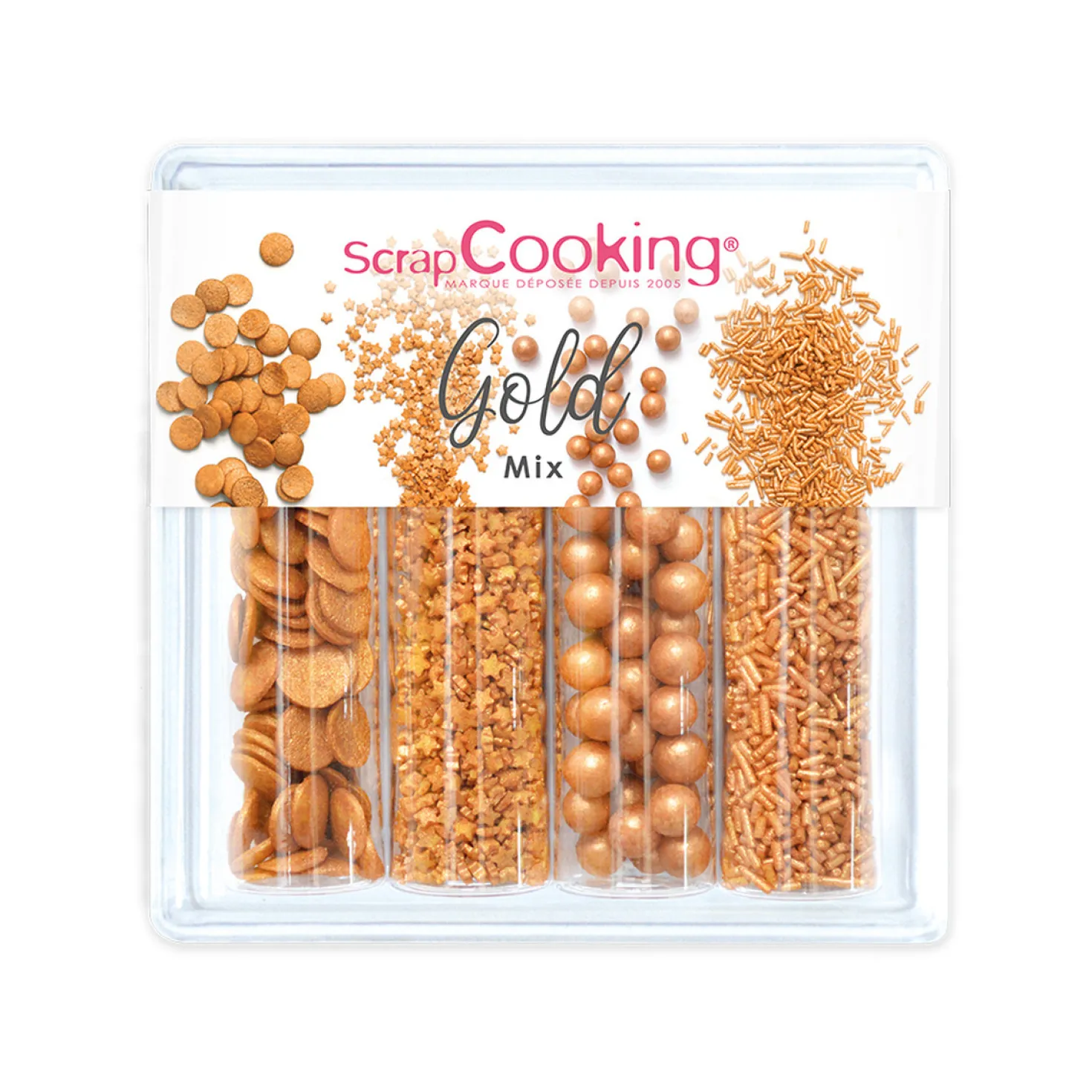 Décor à parsemer Dorés Mix 62 g - Scrapcooking