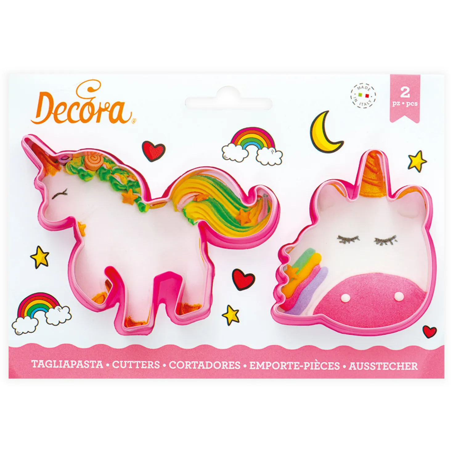 Kit 2 emporte-pièces en plastique : Licorne - Décora