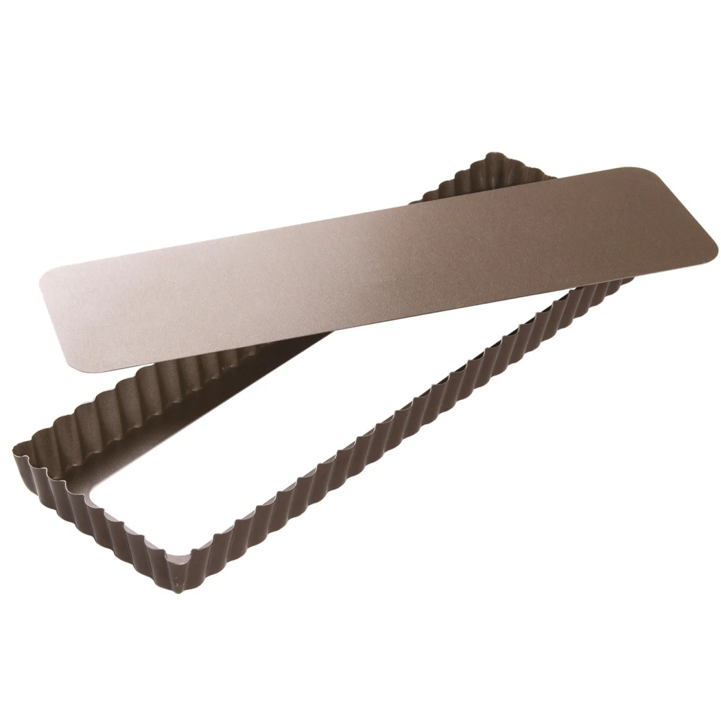 Moule à tarte rectangulaire en métal anti-adhérent 5/6 parts