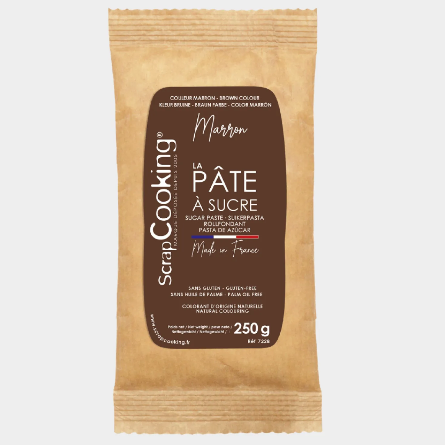 Pâte à sucre marron 250 gr- Scrapcooking
